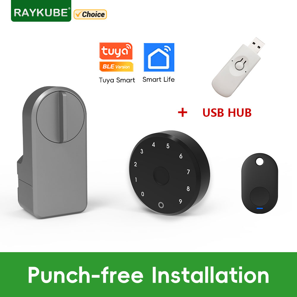 Glass Door Hinge - ชุดล็อคประตูอัจฉริยะ RAYKUBE A1 Pro Tuya BEL